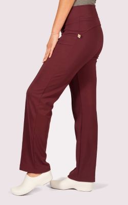 Uniforme Clínico Pantalón Mujer FLEX Elasticado Burdeo2