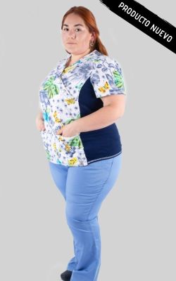 Uniforme Clinico Delantal Gardenia Spx Red Birdy  A. Navy E/Mariposas