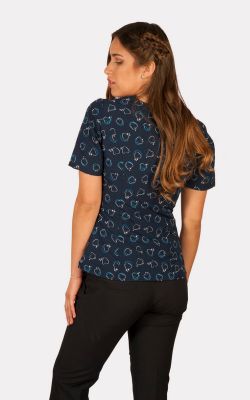 Scrubs Medico Enfermera Antifluidos Modelo Cala aplicación chica Azul Marino