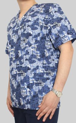 Uniforme Clinico Delantal Hombre Alerce Oxf Azul Marino Mundo