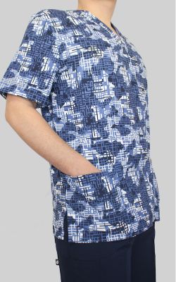 Uniforme Clinico Delantal Hombre Alerce Oxf Azul Marino Mundo