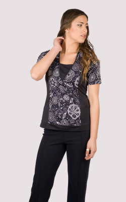 Uniforme Clinico Delantal Dalia Spandex Caracol Bl