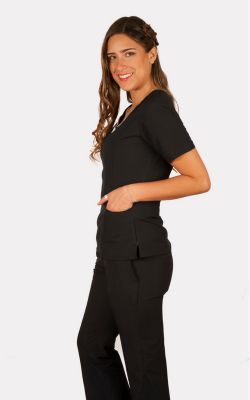 Scrubs Medico Enfermera Antifluido Modelo Cala Azul Marino 