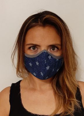 Mascarilla Antifluidos Mujer E/ Estrellas Azul
