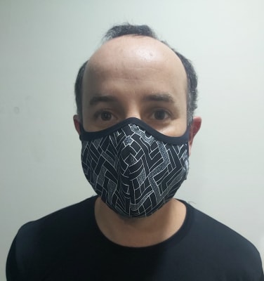 Mascarilla Antifluido Hombre Laberinto Negro 