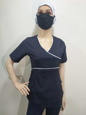 Top clínico Petunia Vis Liso Azul Marino