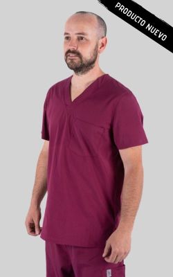 Uniforme Clinico Delantal Hombre Alerce Red birdy Burdeo1