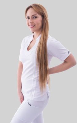 Top clínico Copihue A.F Liso Blanco