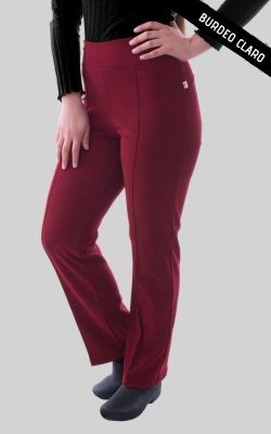 Uniforme Clínico Pantalón Mujer Elasticado Flex Burdeo Claro
