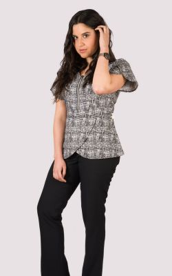 Scrubs Medico Antifluido Modelo Amapola Negro