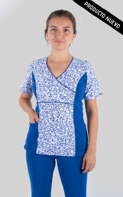 Uniforme Clinico Delantal Petunia Spx Lin Corazon Azul Rey2