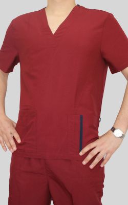 Uniforme Clinico Delantal Hombre Abeto A.F Burdeo Liso1