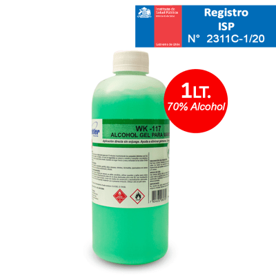 Alcohol Gel Winkler 1 litros Certificado ISP