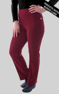 Uniforme Clínico Pantalón Mujer Elasticado Flex Burdeo Claro