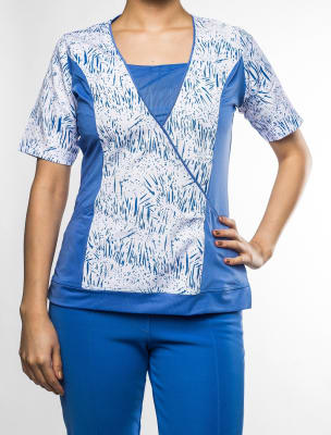 Uniforme Clinico Delantal Dalia Spx Oxf Chispas Celeste