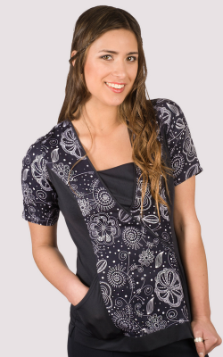 Uniforme Clinico Delantal Dalia Spandex Caracol Bl