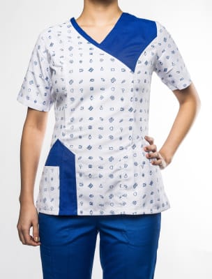 Top clínico mujer Gardenia Soft Laboratorio Azul Rey1