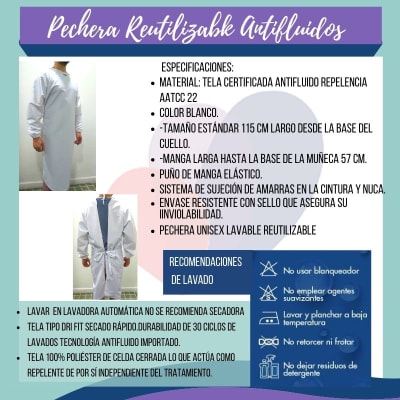 Pechera Reutilizable Antifluidos