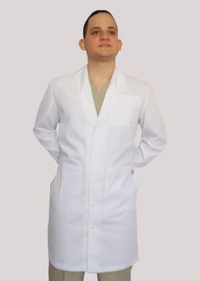 Delantal Médico Clínico Largo Hombre Blanco2