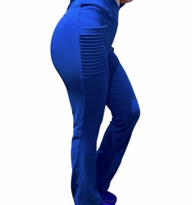 Uniforme Clínico Pantalón Mujer Flex Alforza Azul Rey2