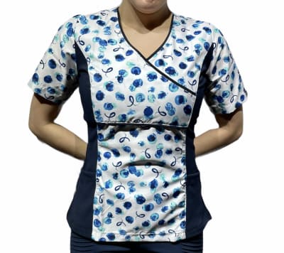 Uniforme Clinico Delantal Petunia Spx A Azul Marino Circulos