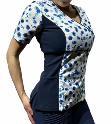Uniforme Clinico Delantal Petunia Spx A Azul Marino Circulos2