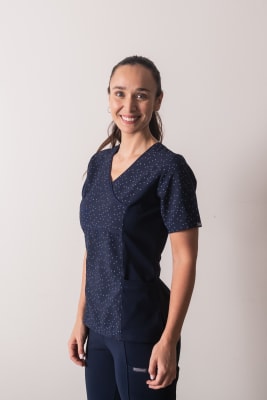 Petunia Spandex varios Estrellas 2 Azul Marino