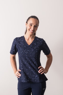 Petunia Spandex varios Manchas Azul Marino1