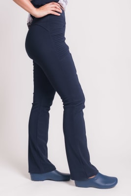 Uniforme Clínico Pantalón Mujer Elasticado Flex Alforza Azul Marino