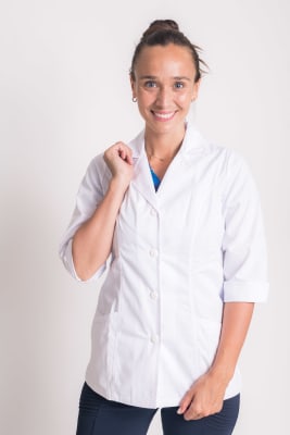 Delantal Médico Clínico Corto Mujer Blanco