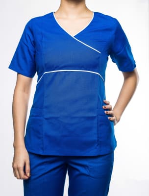 Top Clínico Mujer Petunia Vis Liso Az.Rey Vivo Blanco1