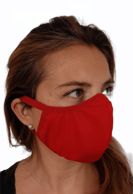 Mascarilla Antifluidos Mujer Rojo liso1