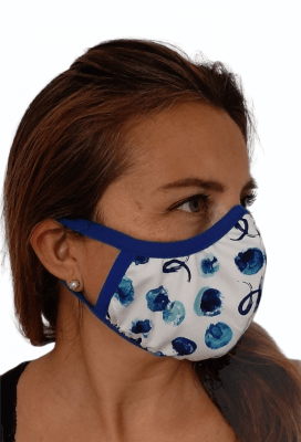 Mascarilla Antifluidos Mujer Círculos Azules
