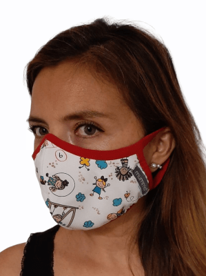 Mascarilla Antifluido Mujer E/Niñas jugando