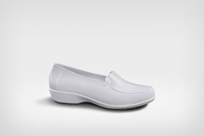 Calzado Zapato Sticky Shoe Social Antideslizante Mujer Blanco1