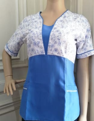 Top clínico mujer Tulipan C/ Bies Florcita Celeste1