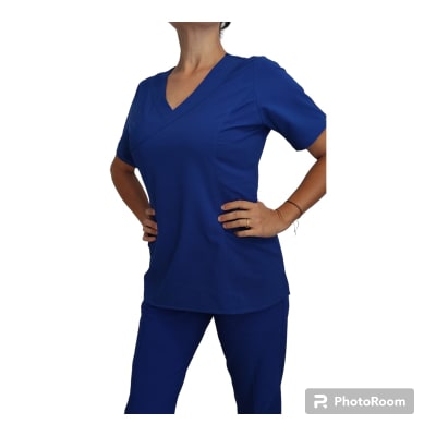 Uniforme Clinico Delantal Lilium Azul Rey Antifluidos