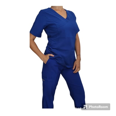 Uniforme Clinico Delantal Lilium Azul Rey Antifluidos