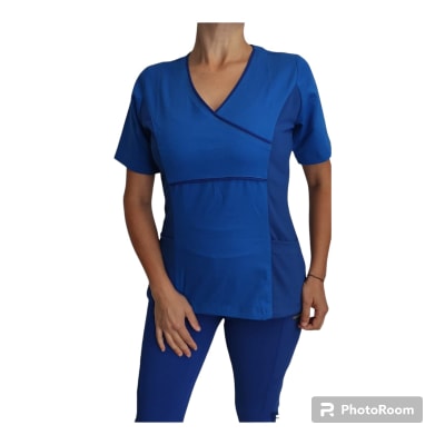 Uniforme Clinico Delantal Petunia Spx Azul Rey Liso