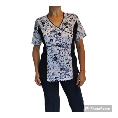 Uniforme Clinico Delantal Petunia Spandex Azul Marino Polen