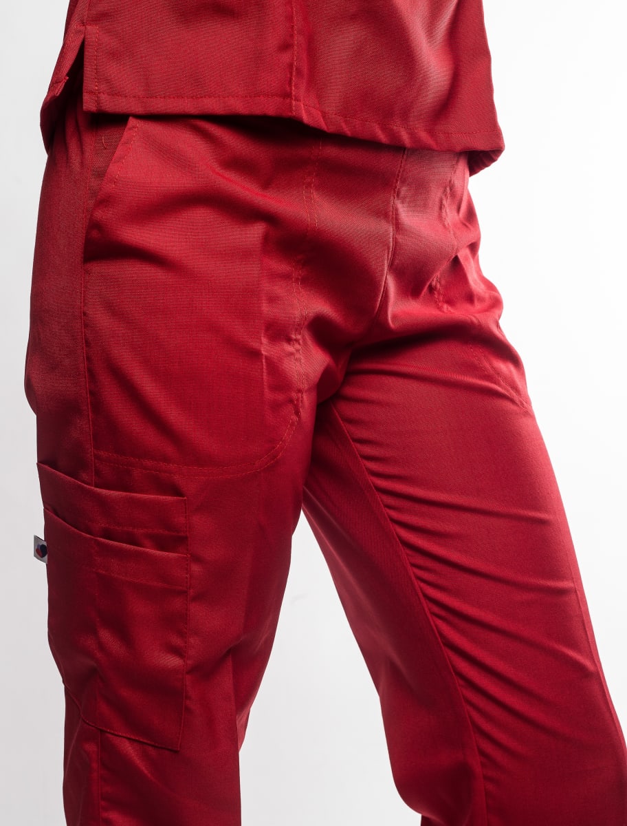 Uniforme Clínico Pantalón Mujer Cargo Rojo | MUMMA