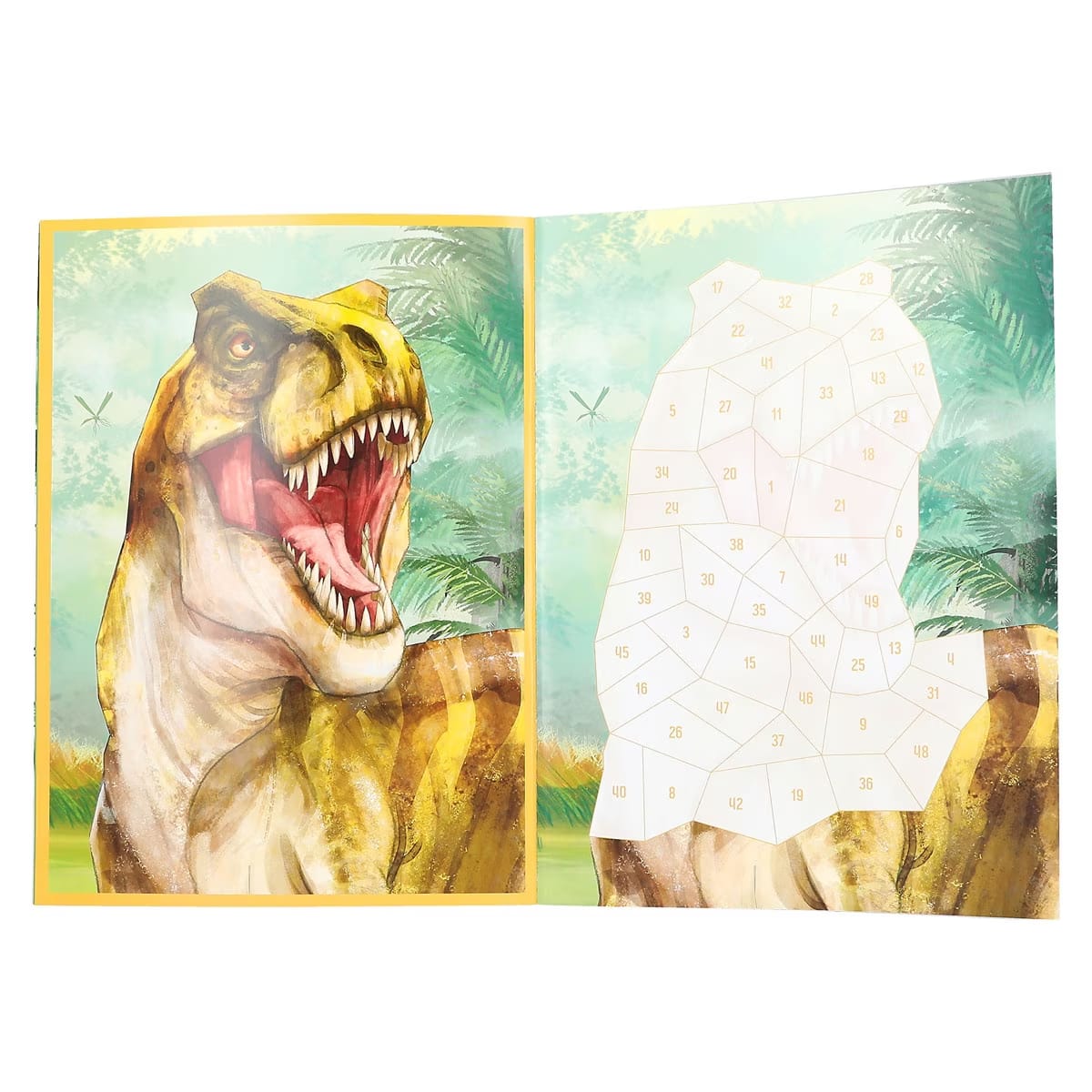 DINO WORLD: LIBRO DE PEGATINAS POR NÚMERO1