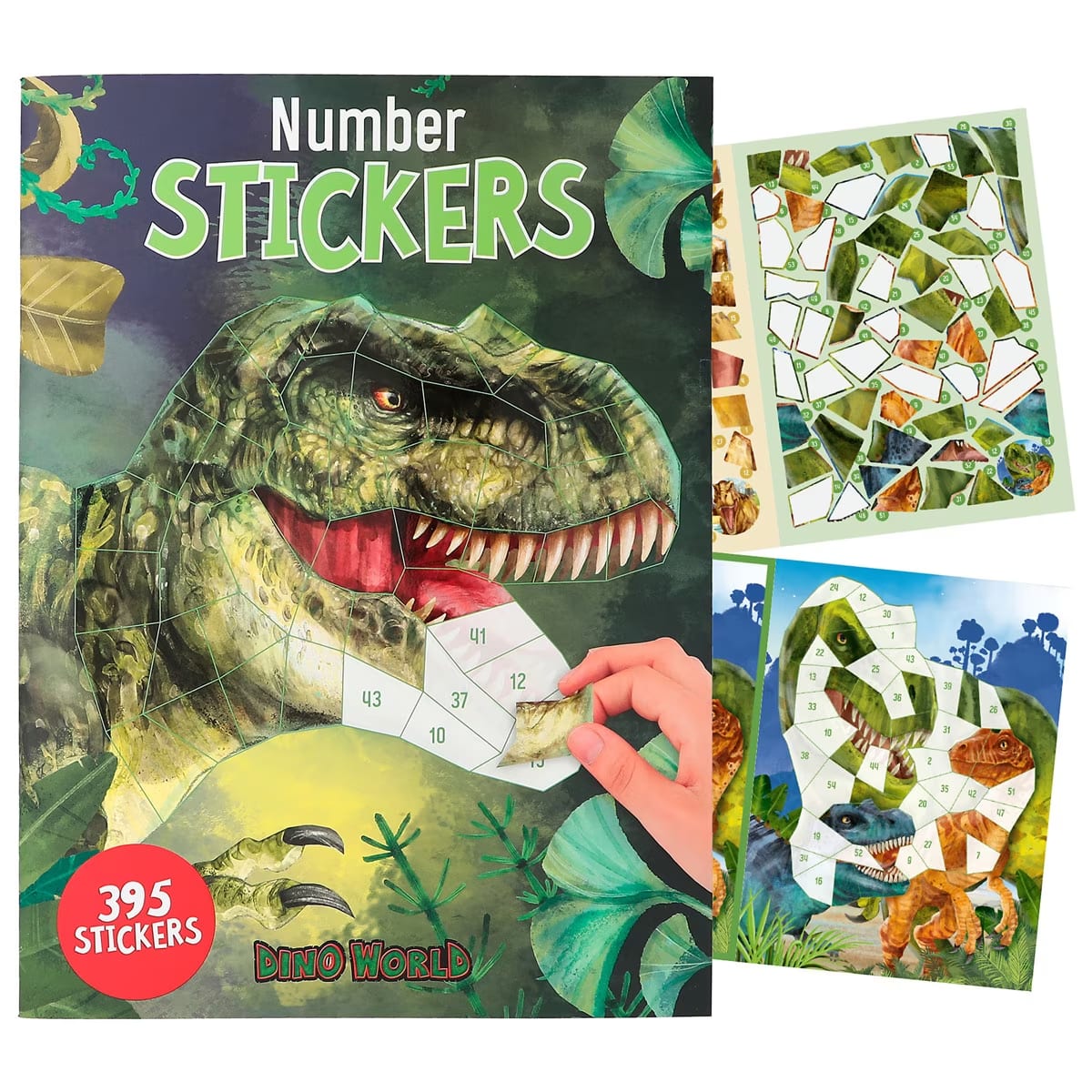 DINO WORLD: LIBRO DE PEGATINAS POR NÚMERO3