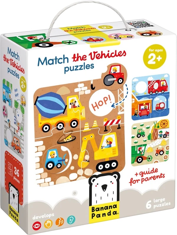 PUZZLE MATCH THE VEHICLES PUZZLES (36 PIEZAS, 6 PUZZLES)1