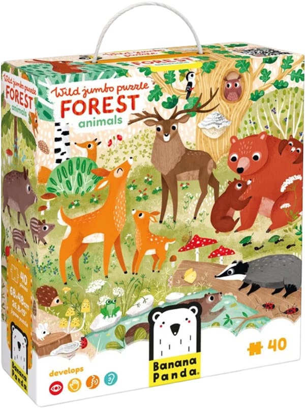 PUZZLE WILD JUMBO: ANIMALES DEL BOSQUE (40 PIEZAS)1