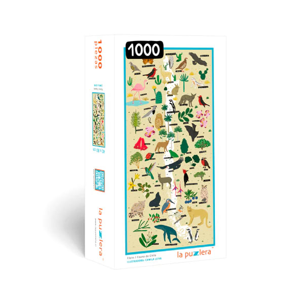 PUZZLE 1000 PIEZAS MAPA FLORA/FAUNA DE CHILE1