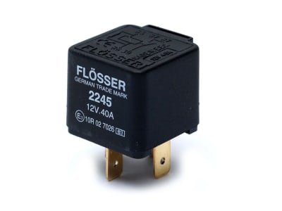 2245 RELAY 12V 4 TERMINALES 40A PARA CLAXON/FARO/VENTILADOR/LUCES FLÖSSER1