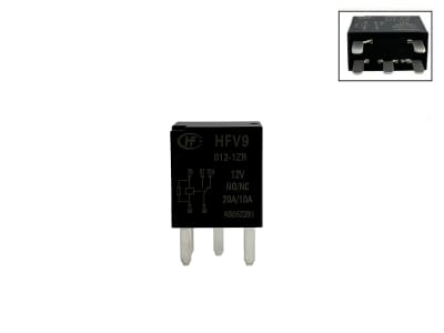 1064 MICRO RELAY MODERNO HFV9 10/20A DE 12V 5 TERMINALES EN PUNTA DE AGUJA FLÖSSER1