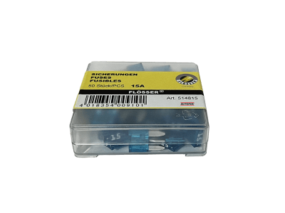514815 CAJA DE FUSIBLE MINI UÑA 15A X50 FLÖSSER1