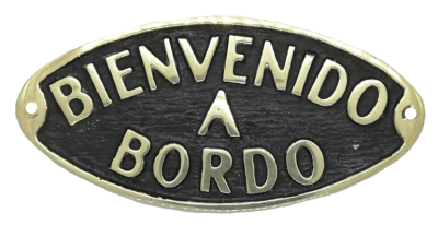 Placa Ovalada Bronce Bienvenido a Bordo